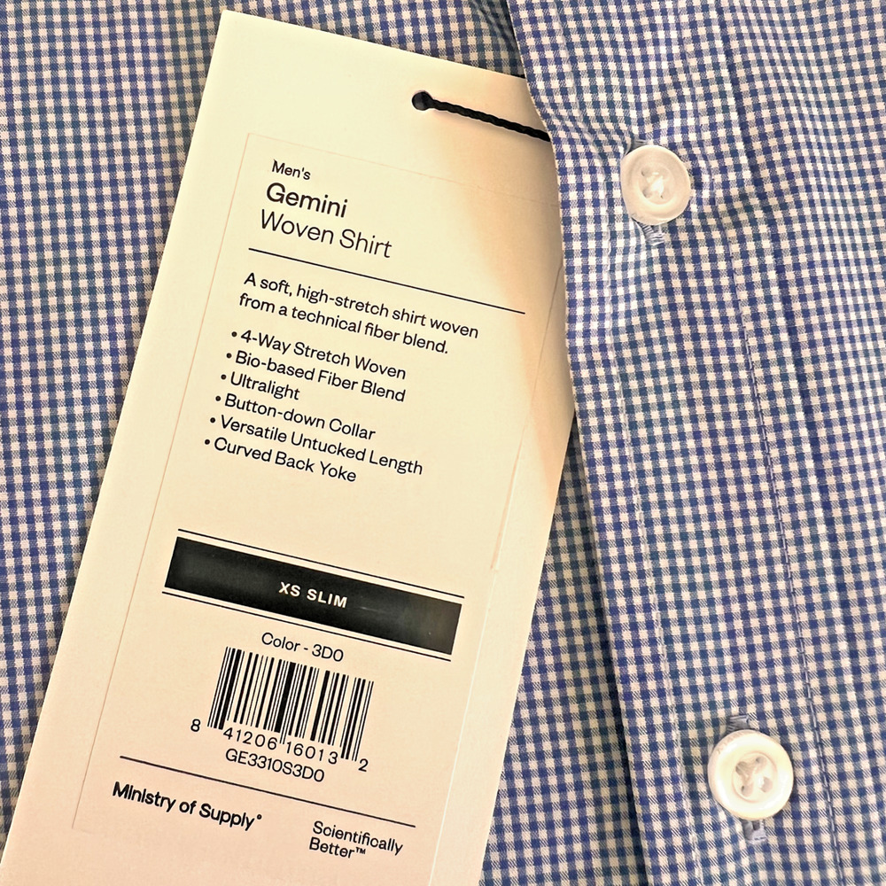MINISTRY OF SUPPLY Gemini Woven Shirt Mens Size XS Slim Standard Blue NWT $125 - Picture 9 of 11